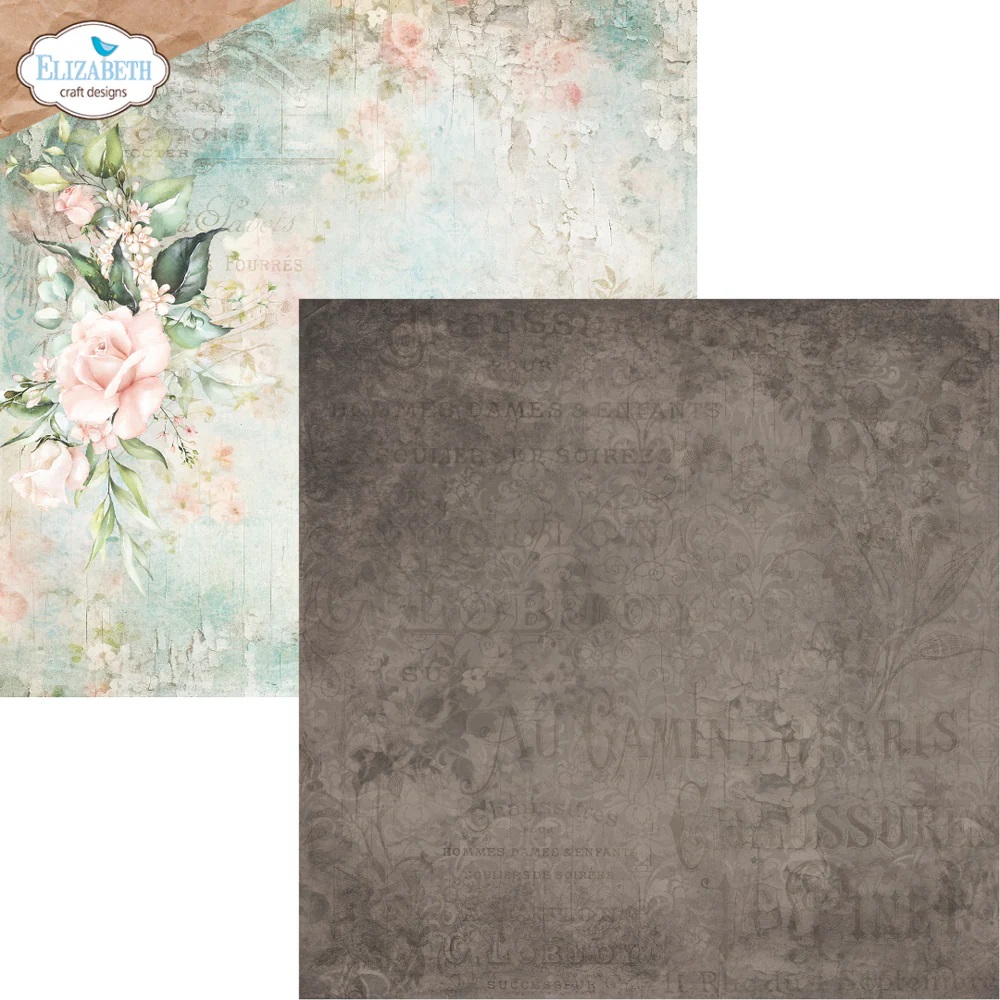 Elizabeth  -  Printed Cardstock -12x12 - Bohemian Rose - 3
