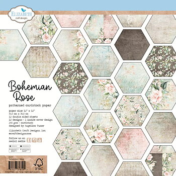 Elizabeth  -  Printed Cardstock -12x12 - Bohemian Rose