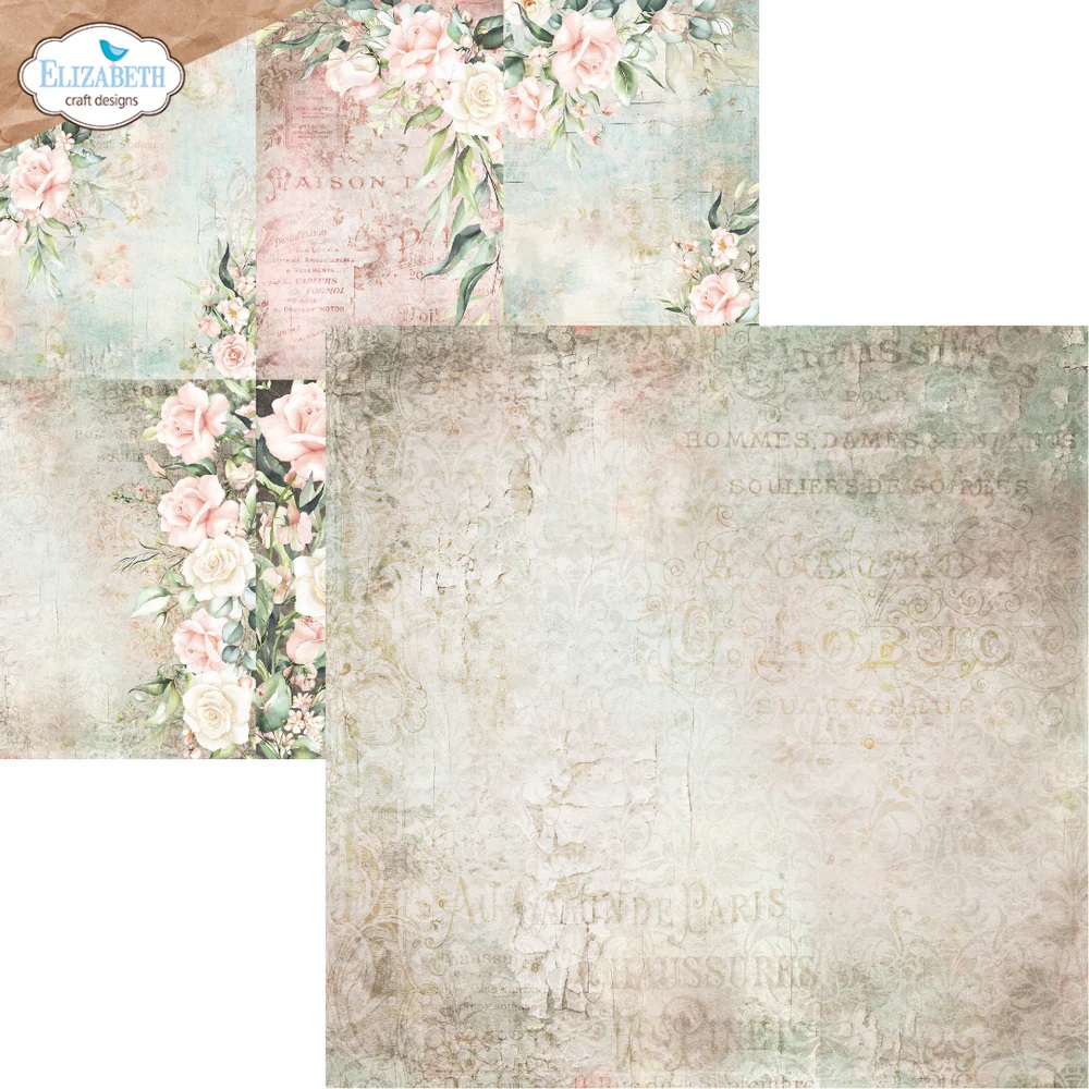 Elizabeth  -  Printed Cardstock -12x12 - Bohemian Rose - 7