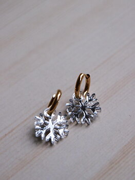 Snowflake mini silver mirror pendants