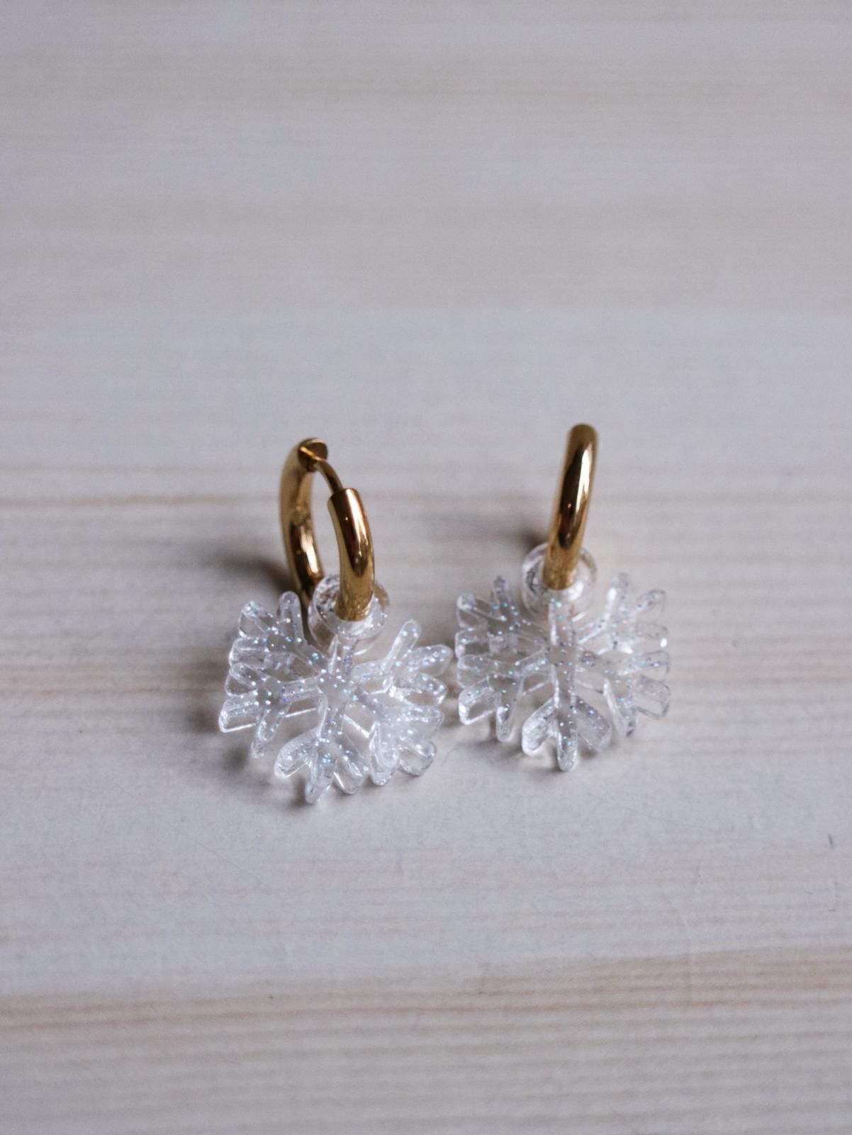Snowflake mini transparent with mini glitter pendants - 2