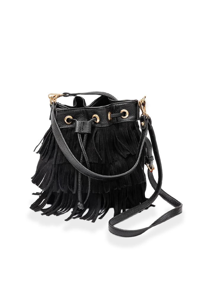 BOW19 Jade Bucket Bag Frill Black