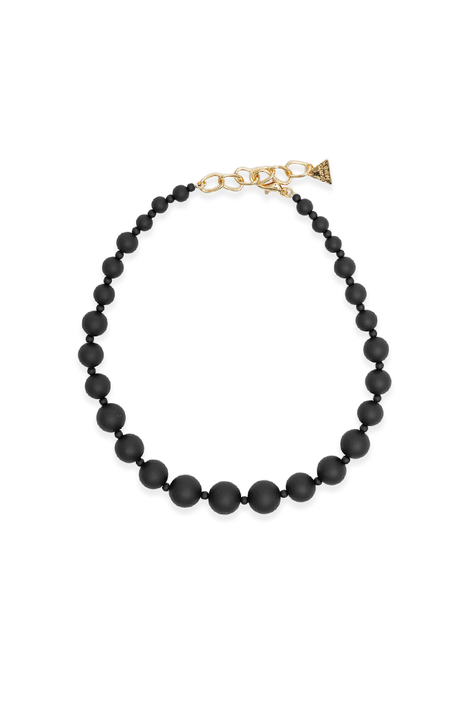 BOW19 Big Bead Necklace Black