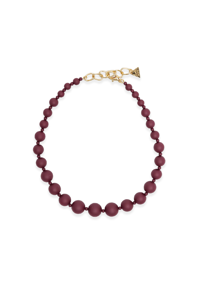 BOW19 Big Bead Necklace Burgundy
