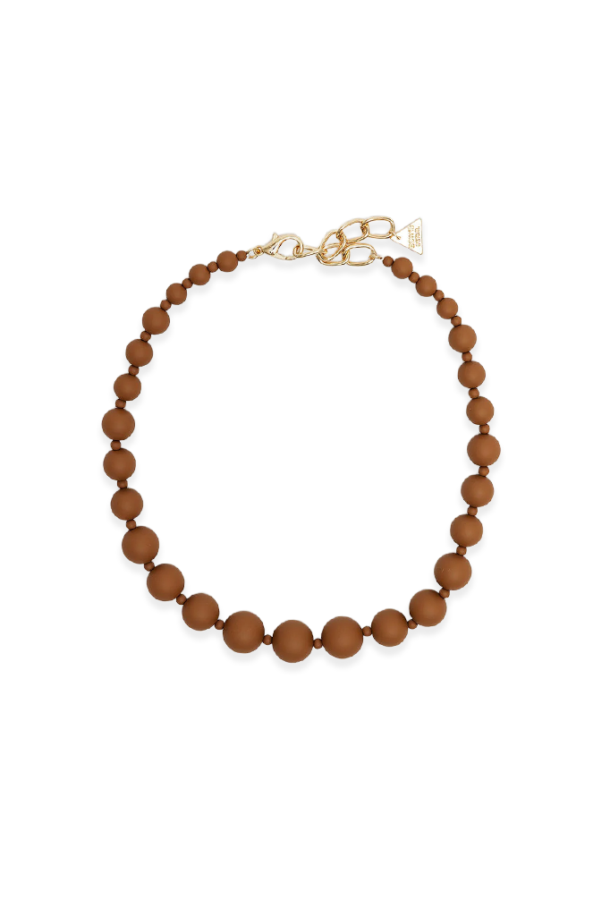 BOW19 Big Bead Necklace Cognac
