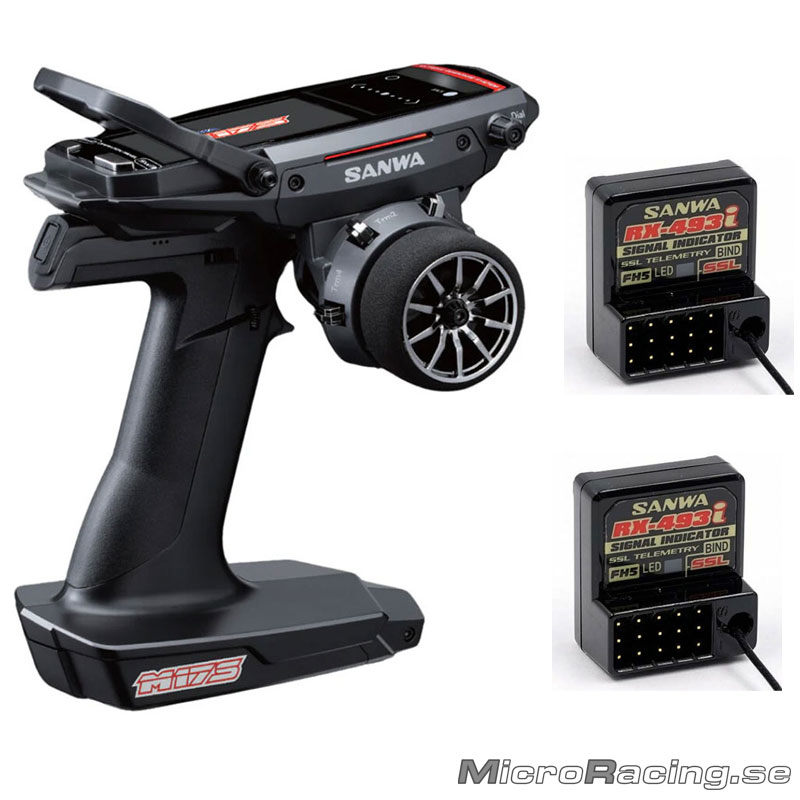 SANWA - Sändare M17S + Mottagare RX-493i inkl Batteri + Extra RX-493i
