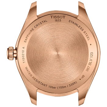 T150.210.33.291.00 Tissot PR 100 34 brun och rosé baksida