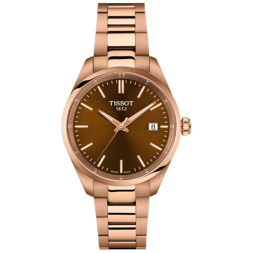 T150.210.33.291.00 Tissot PR 100 34 brun och rosé