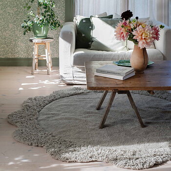 Rund Matta 180 cm Offwhite