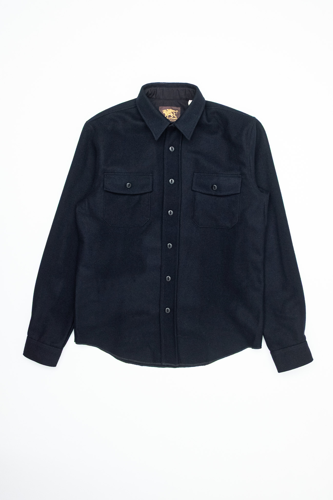 Indigofera - Iconic Shirt 10oz Melton Wool Dark Navy - 2