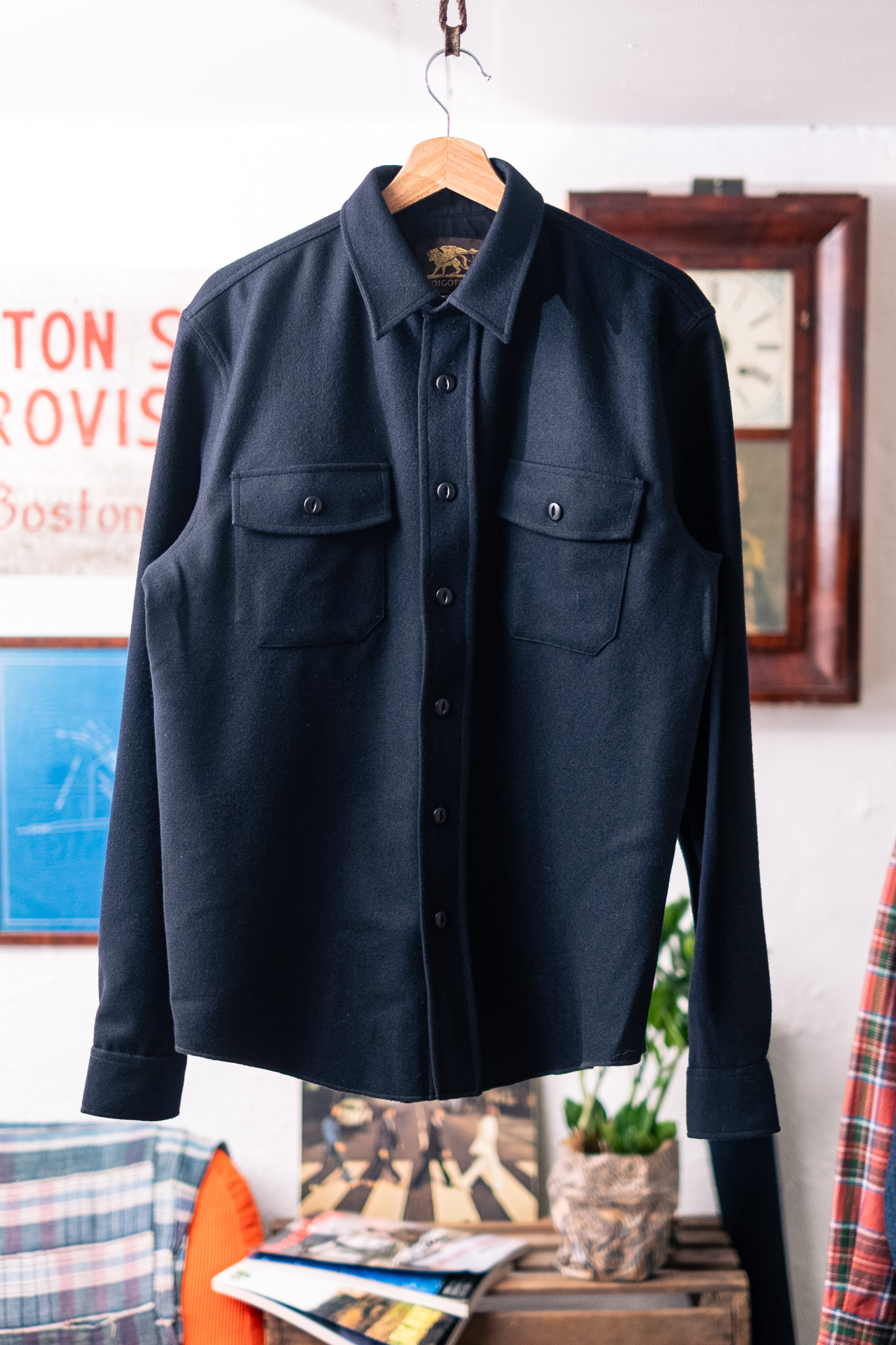 Indigofera - Iconic Shirt 10oz Melton Wool Dark Navy