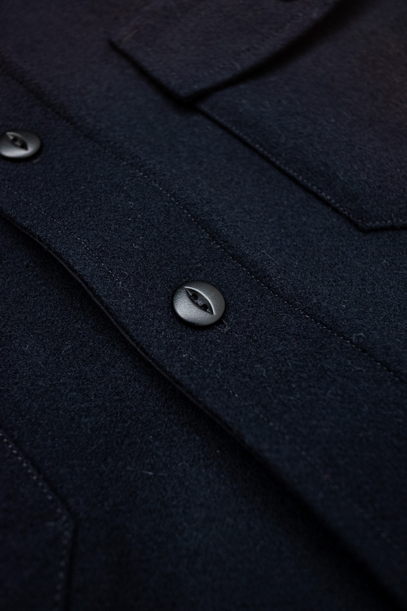 Indigofera - Iconic Shirt 10oz Melton Wool Dark Navy - 6