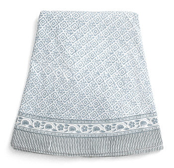 Chamois Round Tablecloth Simmi Dusty Blue