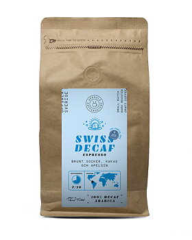 Uppsala Kafferosteri - Swiss Decaf - Mörkrostade koffeinfria kaffebönor - 500g