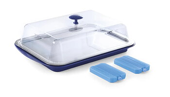 Refrigerated tray incl. lid and two cooling tabs