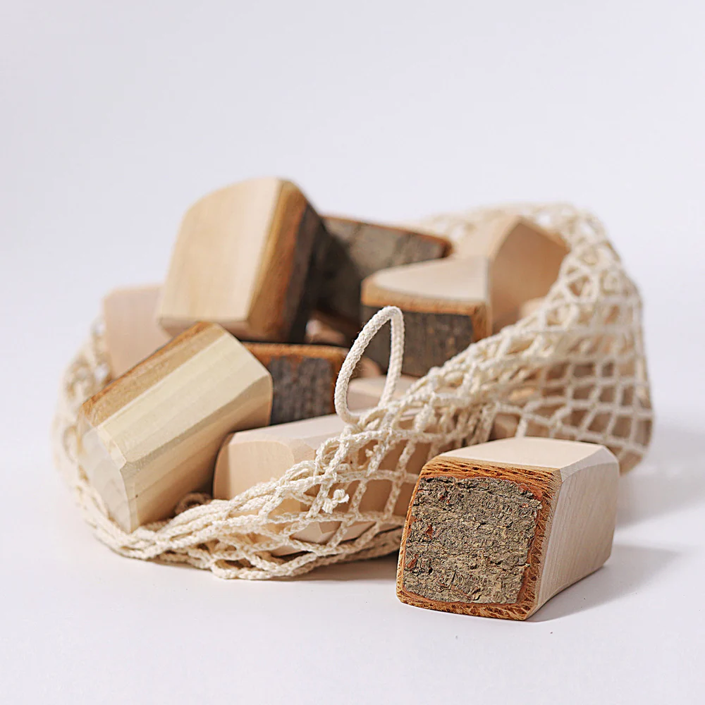 Klossar natur med bark - 2
