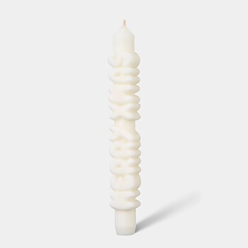 Taper Candle Merry Xmas Vit