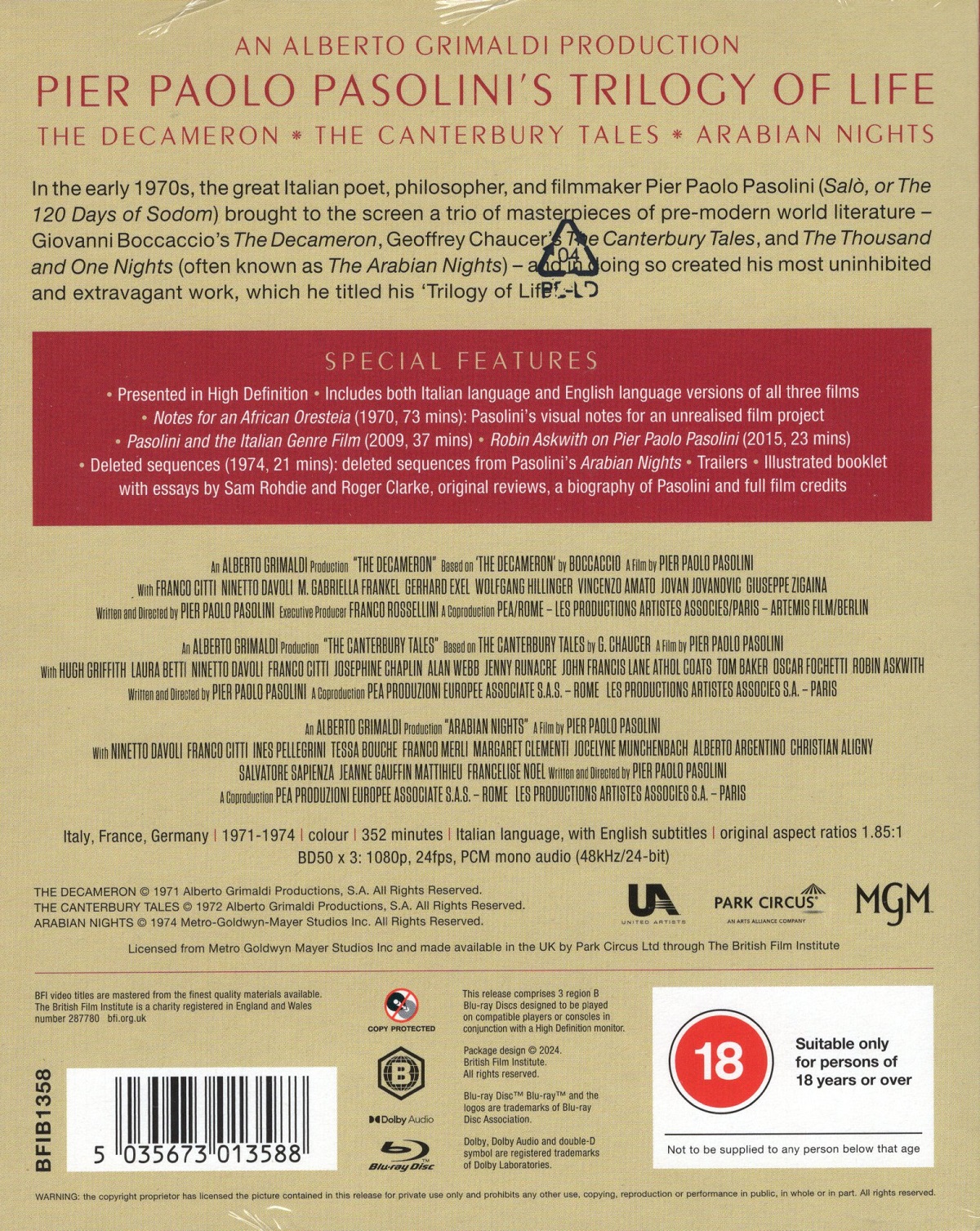 Trilogy of Life: Pier Paolo Pasolini (ej svensk text) (Blu-ray) - 2