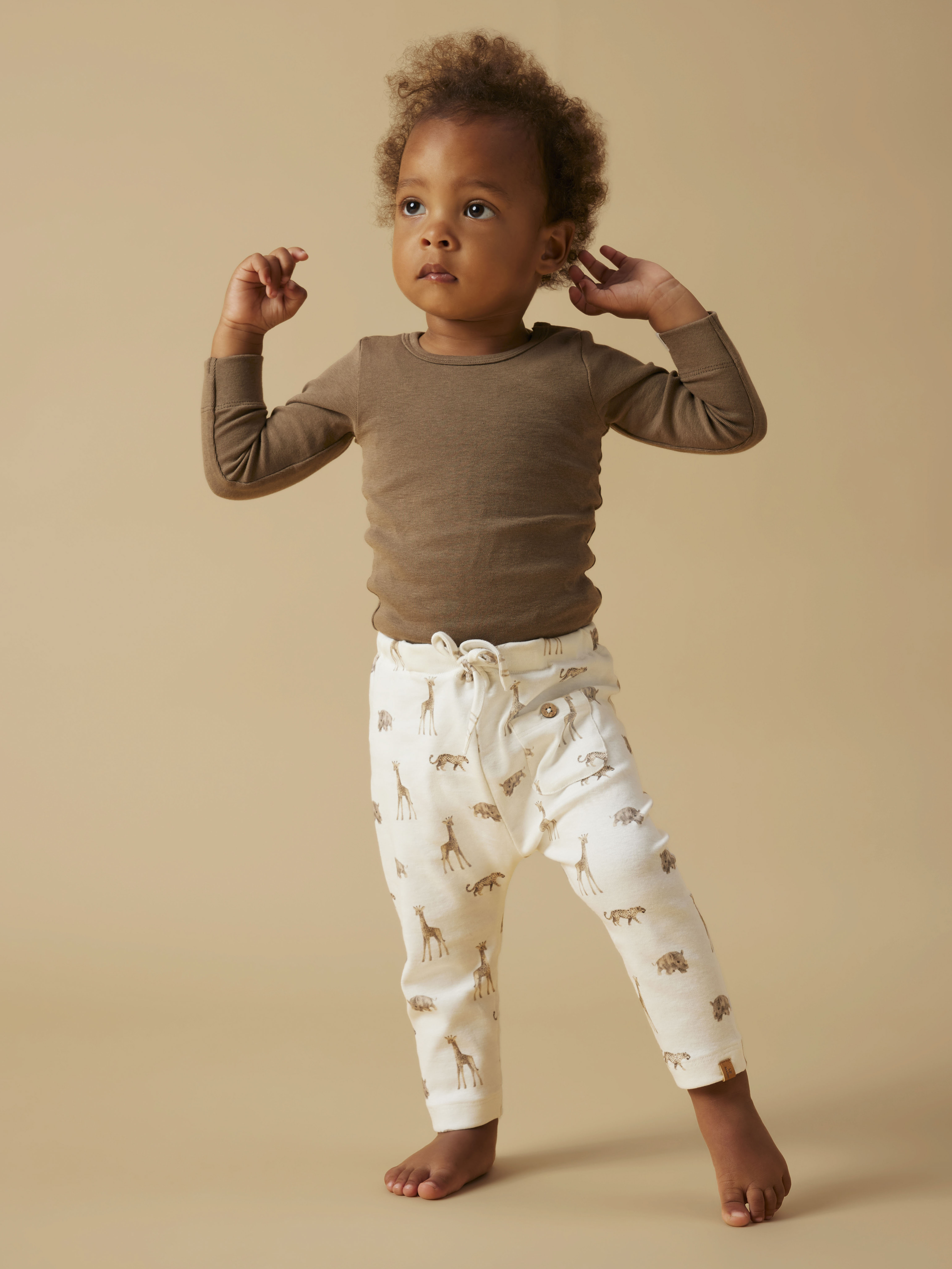NBMGAYO ELO LOOSE PANT LIL NOOS Coconut Milk ANIMALS AFRICAN - 5