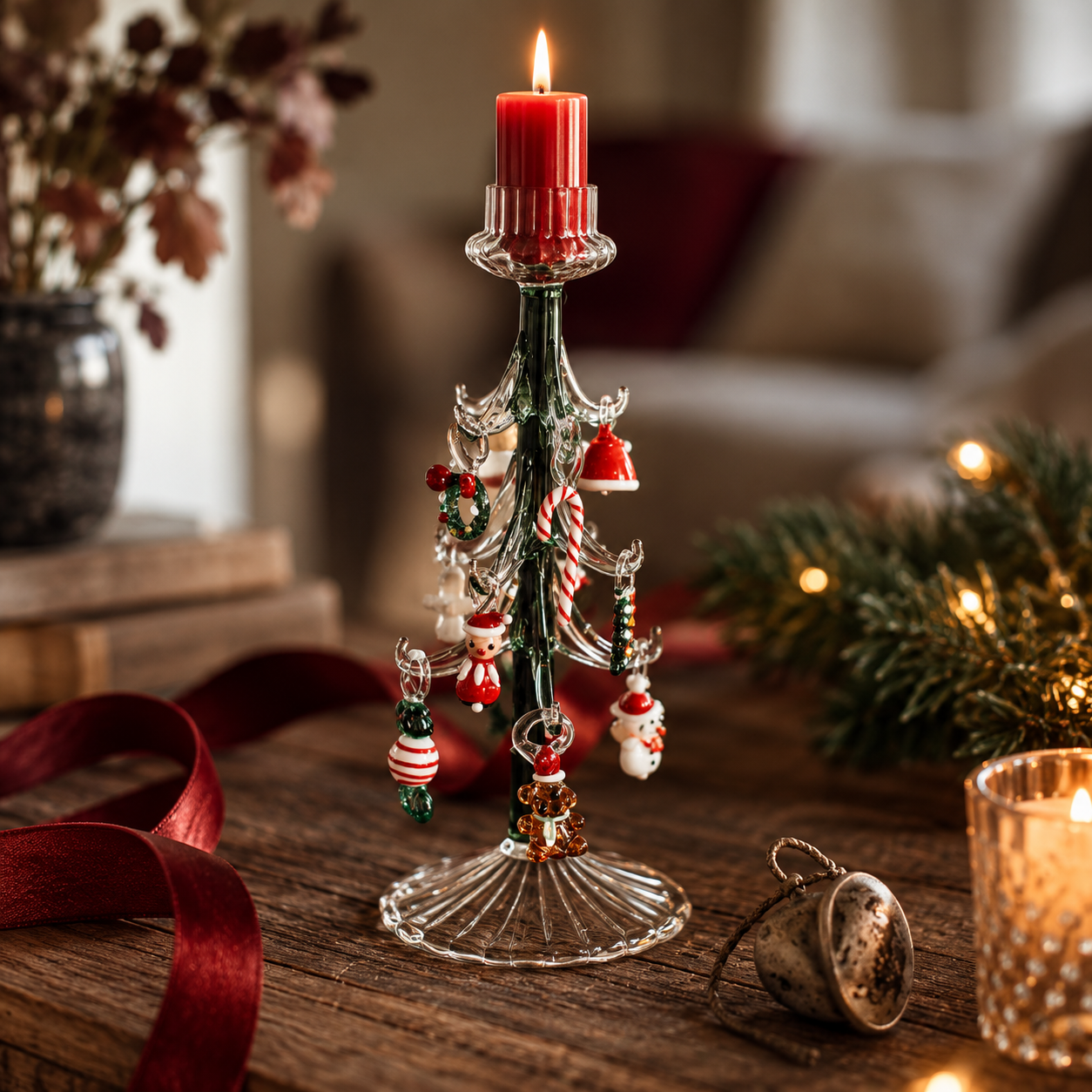 Ljusstake Gran i Glas