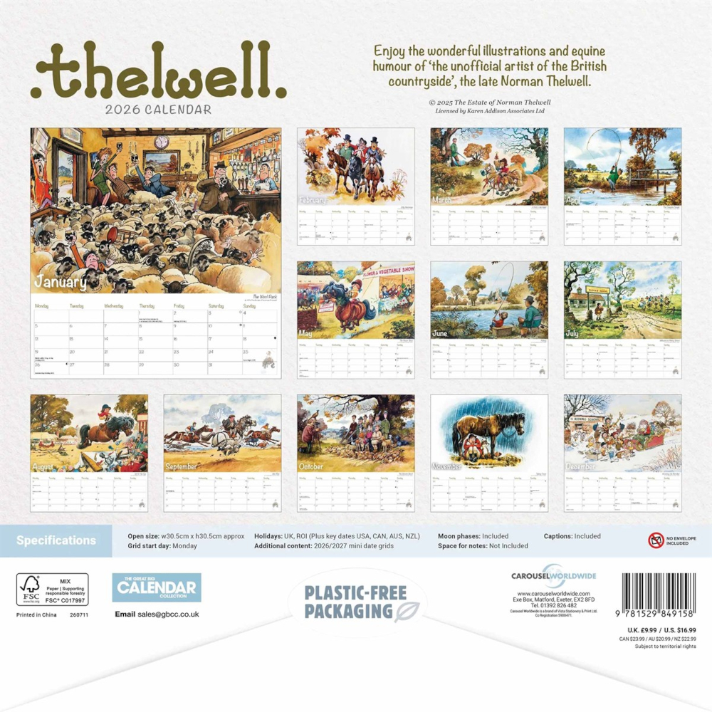 Wall Calendar Thelwell 2026 - 2
