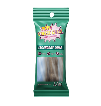 POW Cheese Chew Legendary Lamb  L/XL - Hållbara tuggben av mjölkprotein