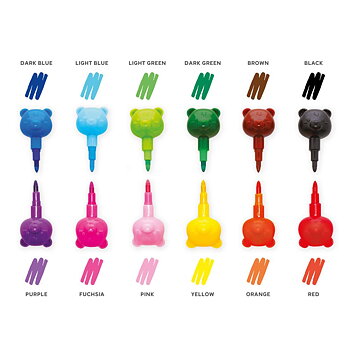 Stackable Crayons (12 stk.), Dream in colour, Teddy Bear