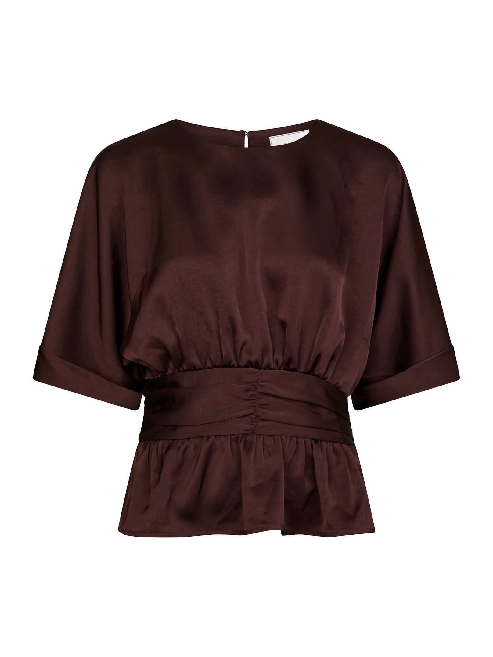 Neo Noir  - Annegret Heavy Sateen Blouse Burgundy - 5