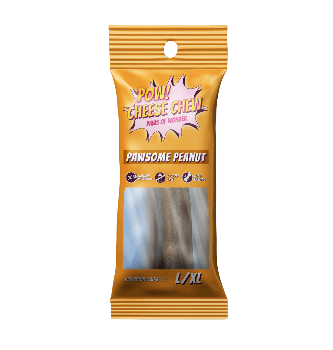 POW Cheese Chew Peanut Butter L/XL - tuggben tillverkade av mjölkprotein
