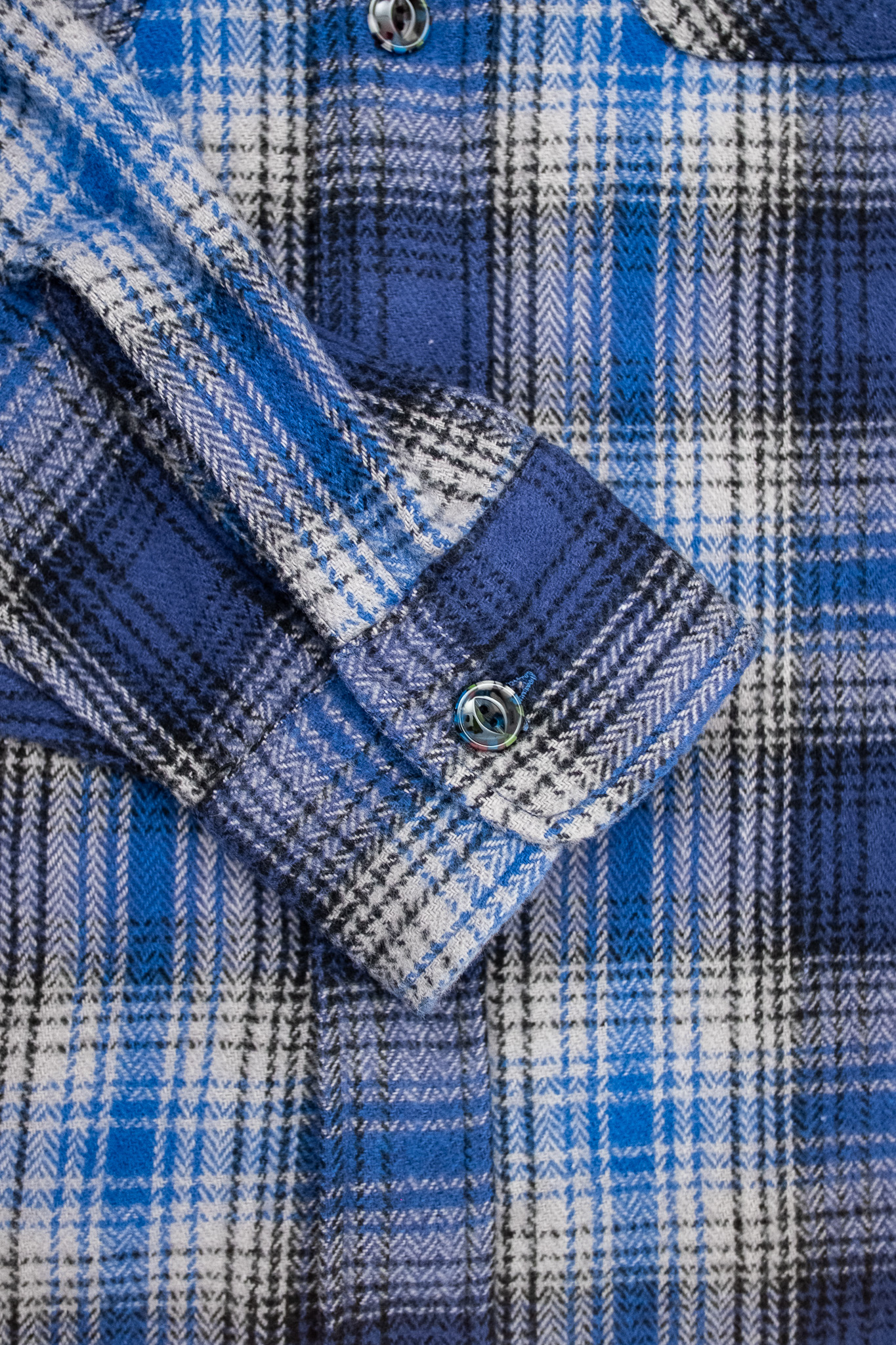 Sugar Cane - FR Herringbone Twill Check Work Shirt Navy - 8