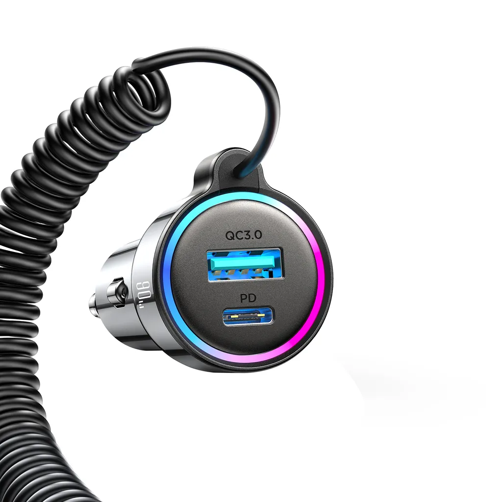 SiGN 90W 3-i-1 Snabb Billaddare med USB-C Kabel - 5