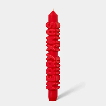 Taper Candle Merry Xmas Röd
