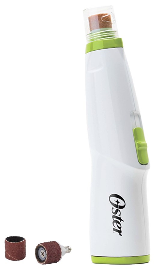 Oster Nail File Gentle Paws – White/Green – Cordless – LED Light