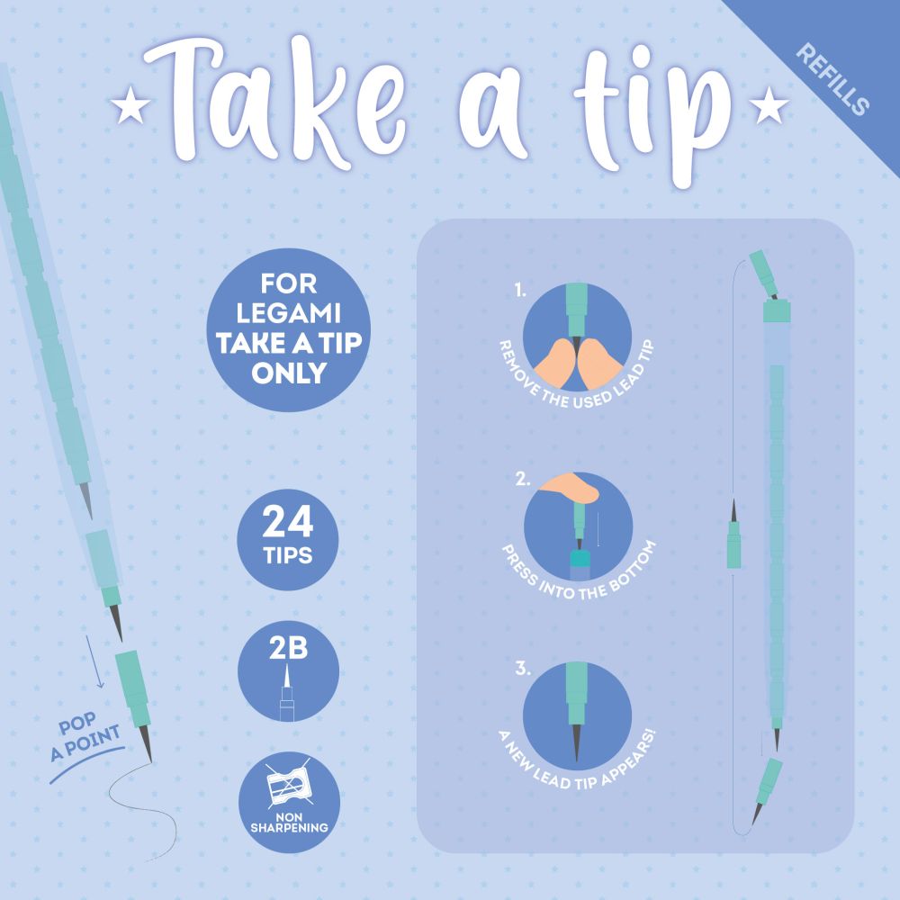 Sæt med Refills til Take a tip, Stackable pencils, 24 stk. - 4