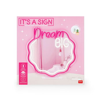 It's a sign, LED-lampa med spegel och neon-effekt, Dream Big