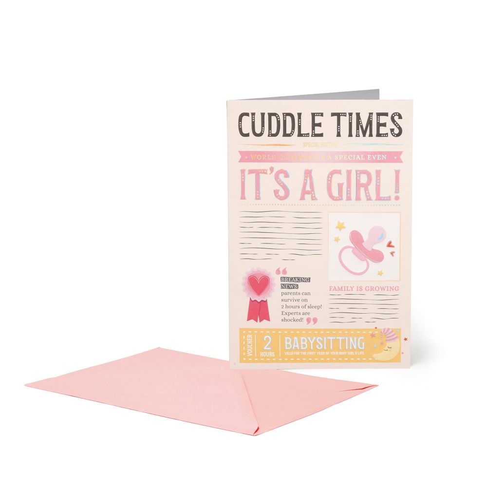 Large Greeting card, Cuddle Time - It's a Girl (BG0850)