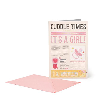 Large Greeting card, Cuddle Time - It's a Girl (BG0850)