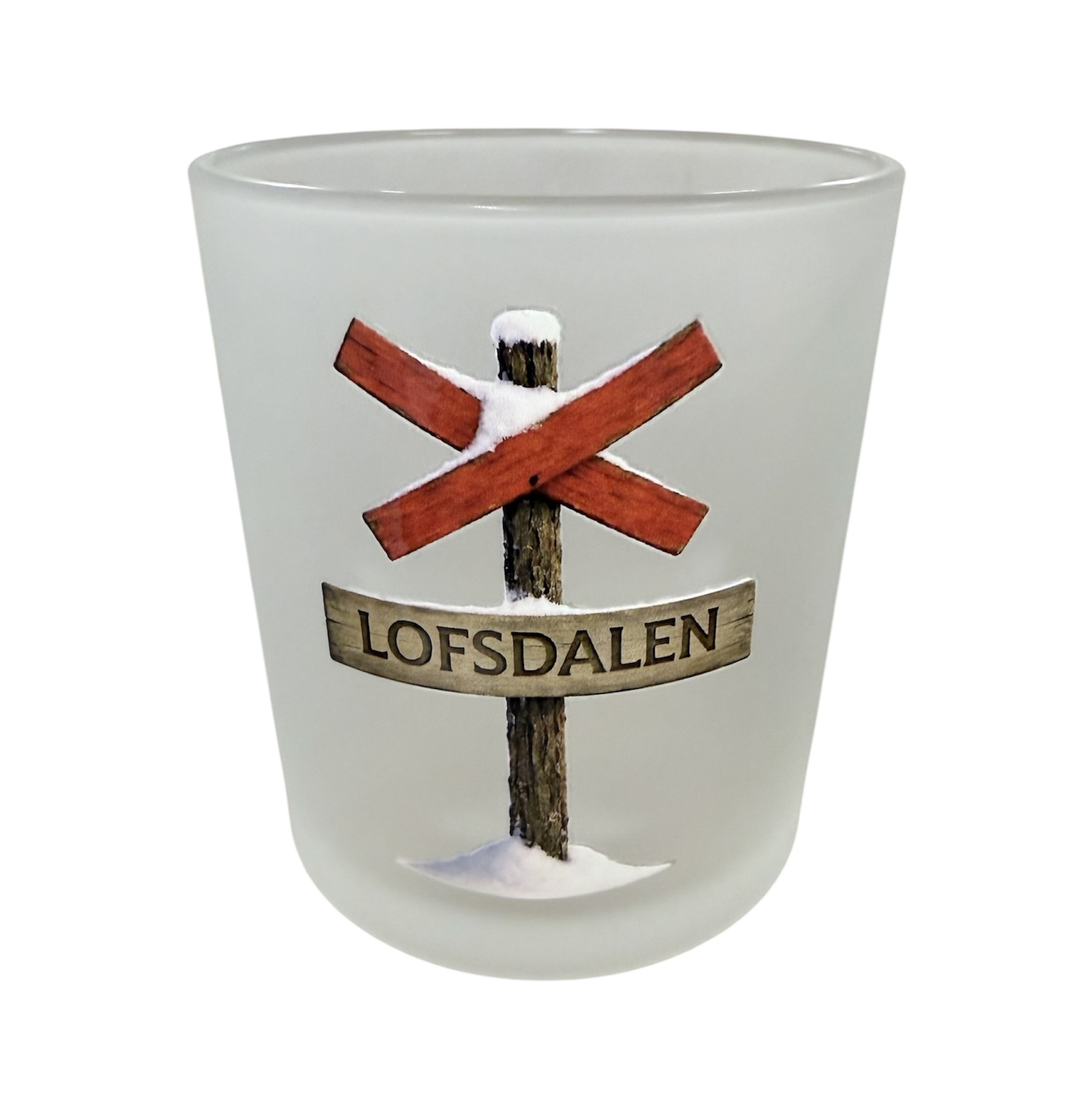 Frosted glass lantern - Led cross - 3 different motifs - 11