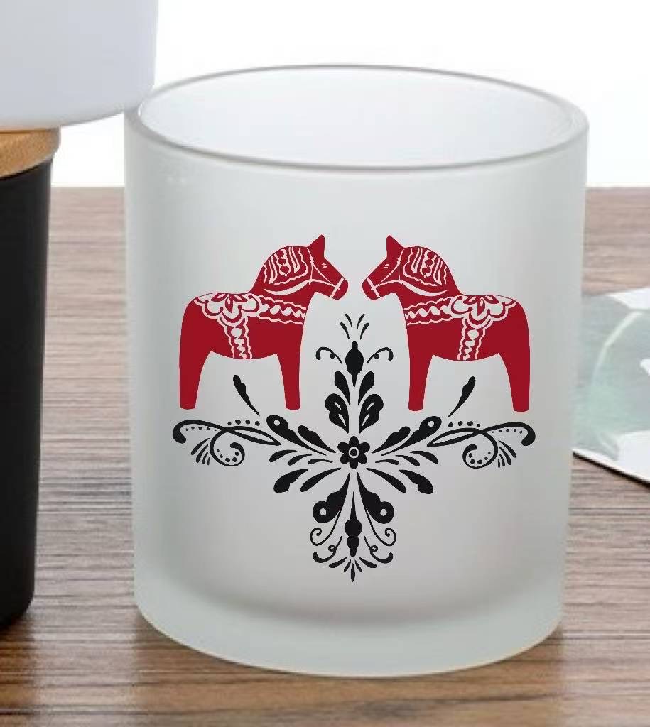 Milchglas-Laterne - 2 verschiedene Designs - 5