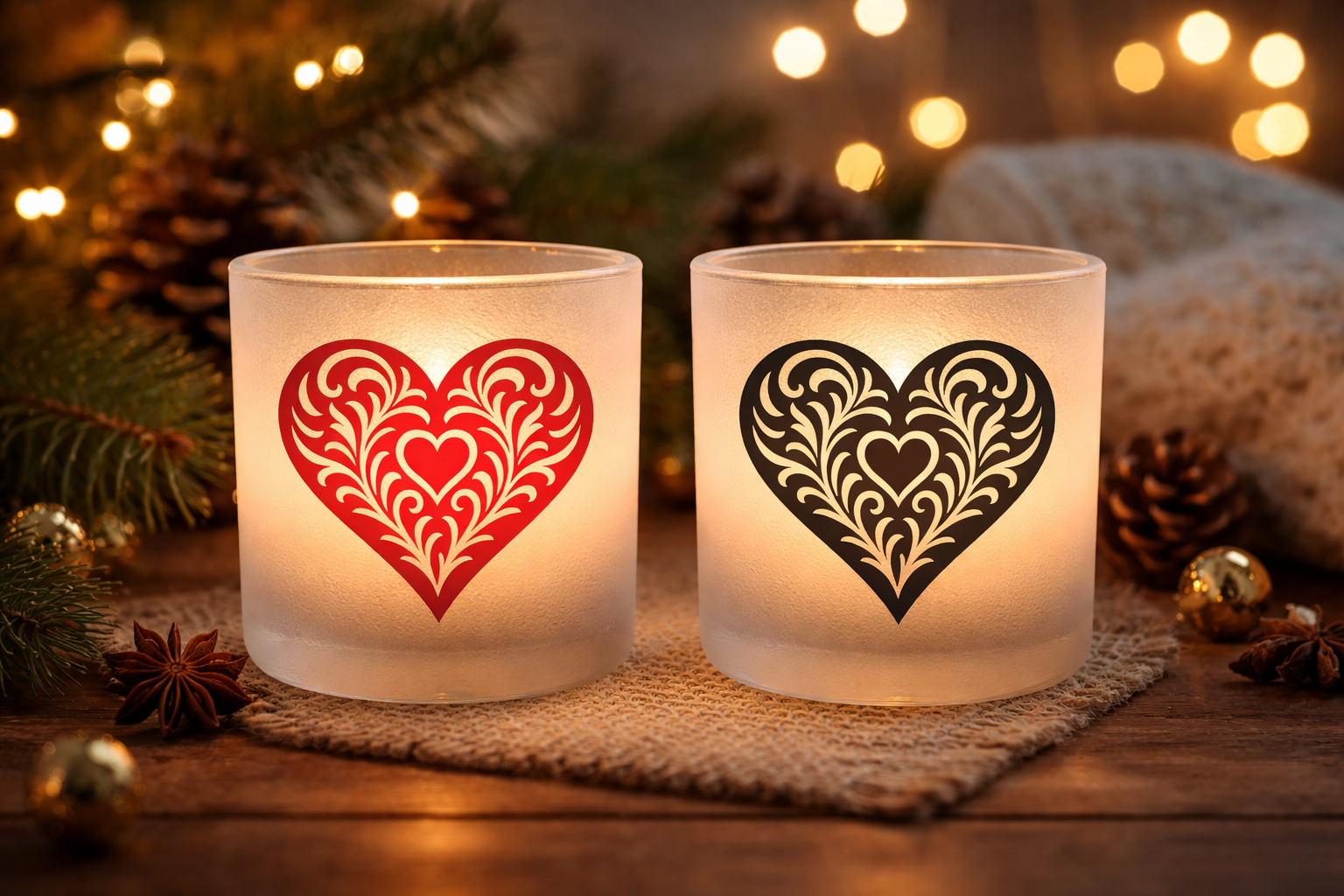 Milchglas-Laterne - 2 verschiedene Designs - 4