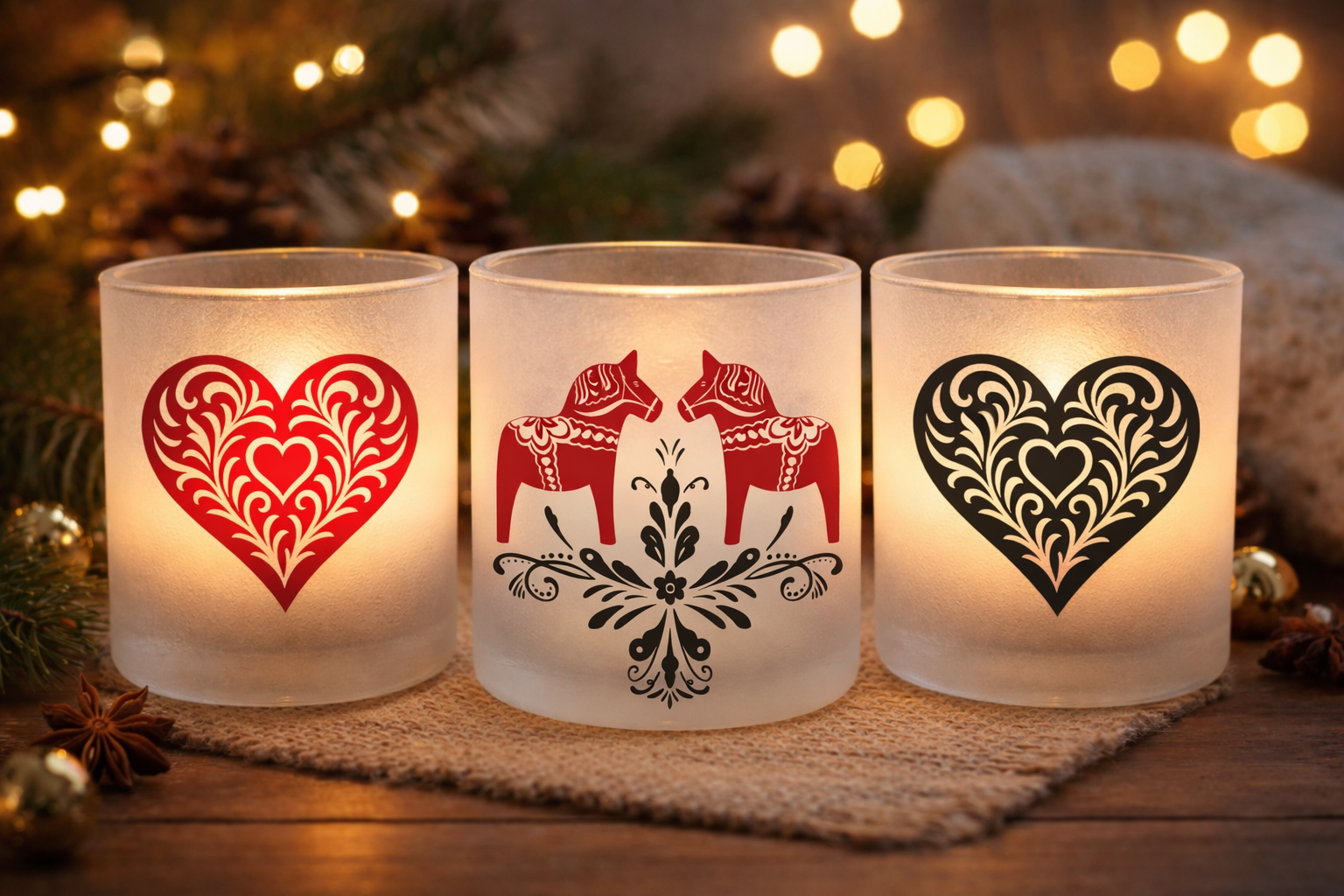 Milchglas-Laterne - 2 verschiedene Designs - 2