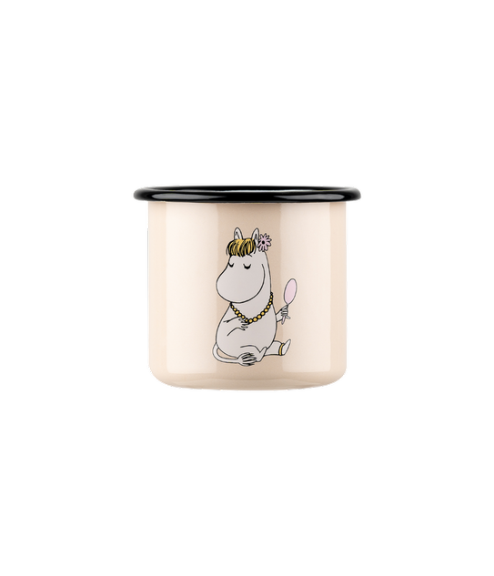 Moomin Enamel mug 3,7dl Snorkmaiden beige