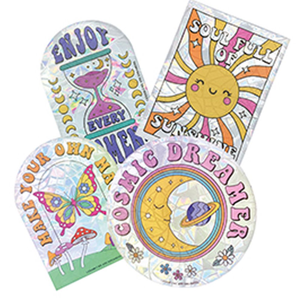Static suncatcher stickers, Rainbow maker Groovy