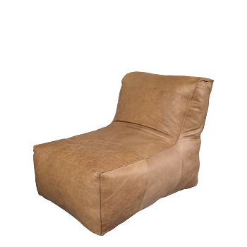 Loungefåtölj i skinn från Chic Antique