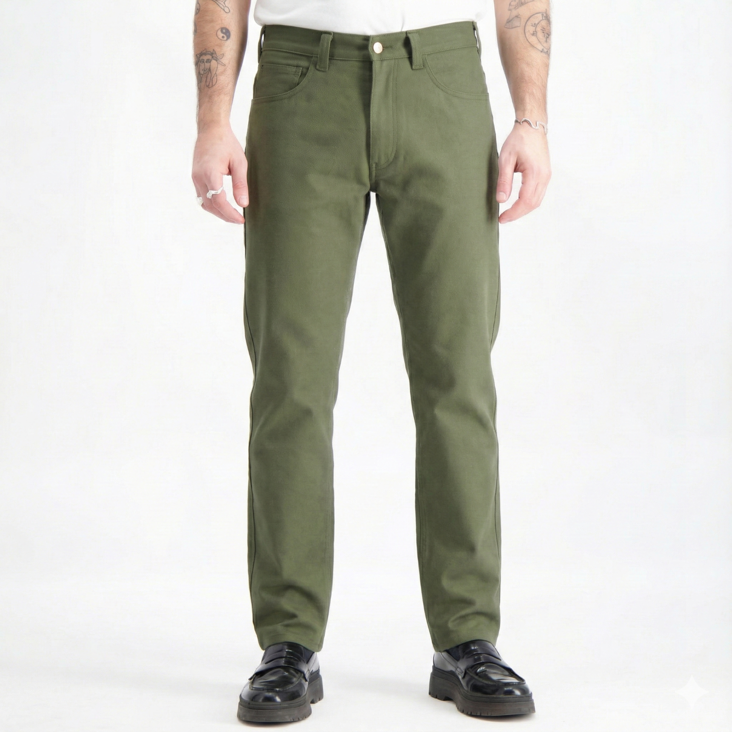 JV002 Regular olive green frontview