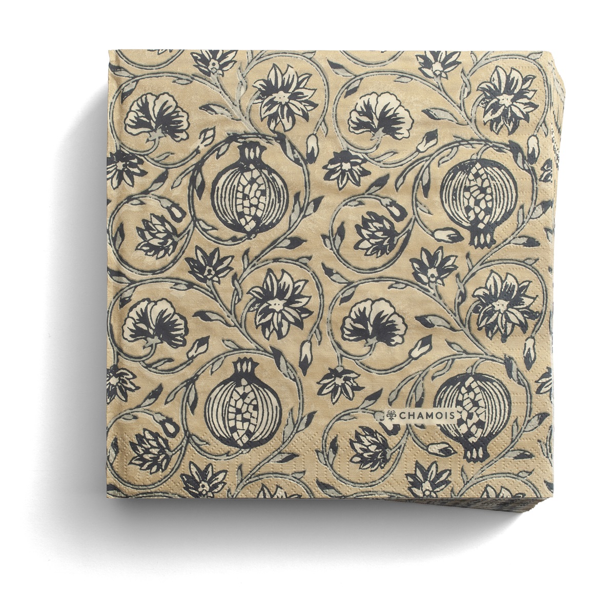 Chamois Paper Napkins Tangier Pomegranate Beige &amp; Blue - 40x40cm