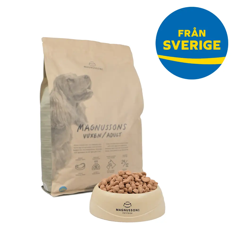 Svensk hundmat med riktigt kött ugnsbakad svenska råvaror Magnussons torrfoder