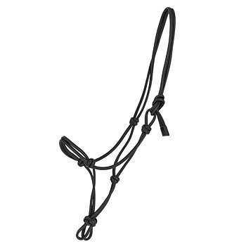 QHP Liberta Leather Rope Halter – Black