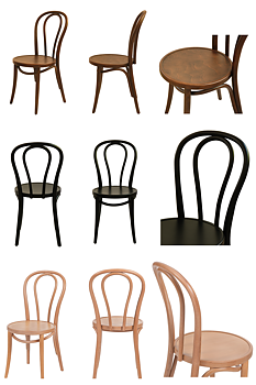 Trästol i böjd  bokträ färg valnöt, svart eller natur en klassisk restaurangstol 