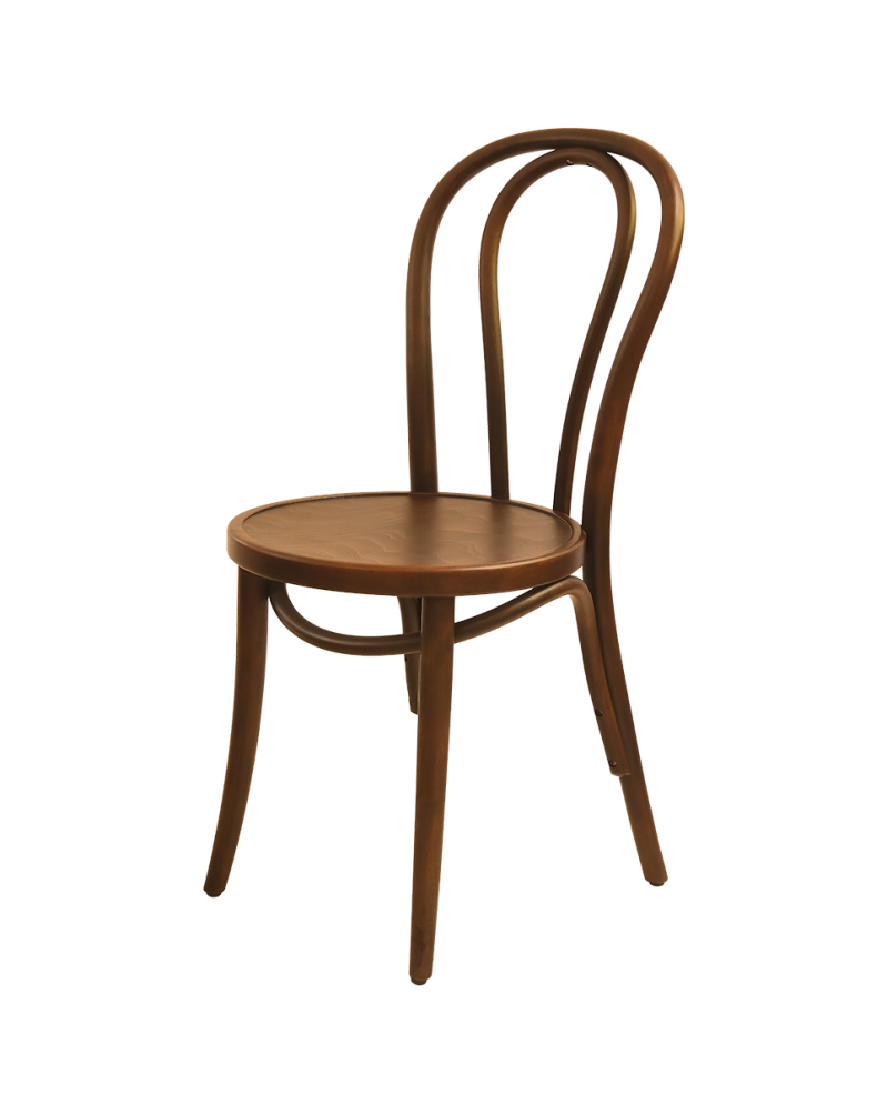 Trästol i böjd  bokträ färg valnöt, svart eller natur en klassisk restaurangstol  - 2